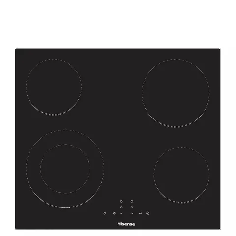 BOXED HISENSE E6422SC 60CM CERAMIC HOB - BLACK - COLLECTION ONLY