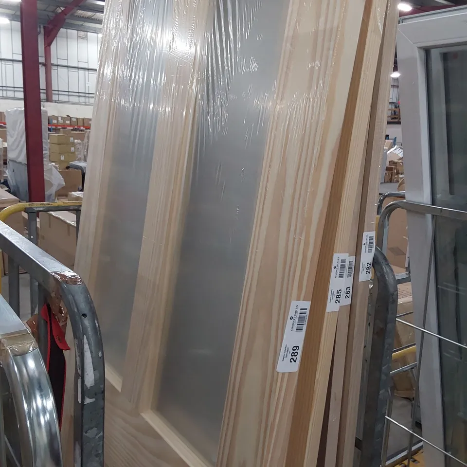 CLEAR PINE FOUR PANEL GLAZED INTERNAL DOOR 2040 × 826mm