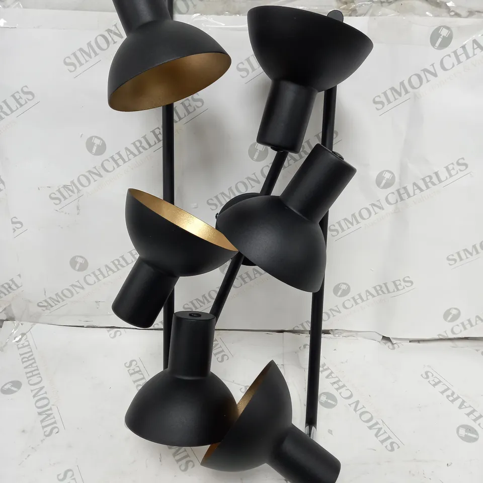 BOXED VIDAXL E27 CECILE BLACK 6 LIGHT CEILING SPOTLIGHT 