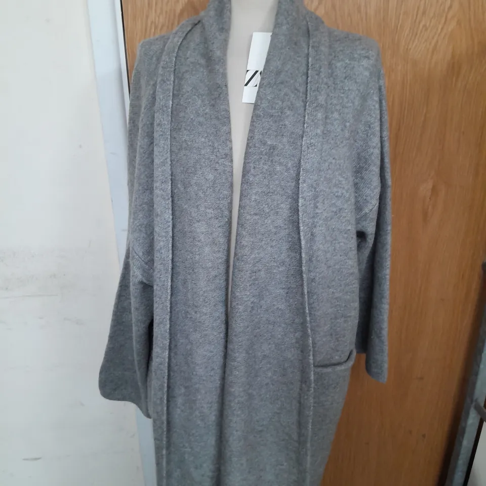 ZARA LONG CARDIGAN IN GREY SIZE L RRP £69.99