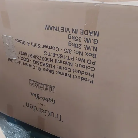 BOXED TRUGARDEN SKYE CORNER SOFA PART AND STOOL PART