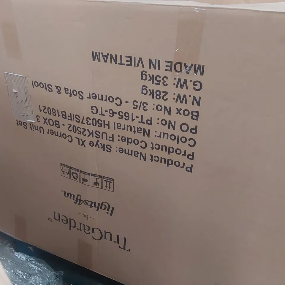 BOXED TRUGARDEN SKYE CORNER SOFA PART AND STOOL PART