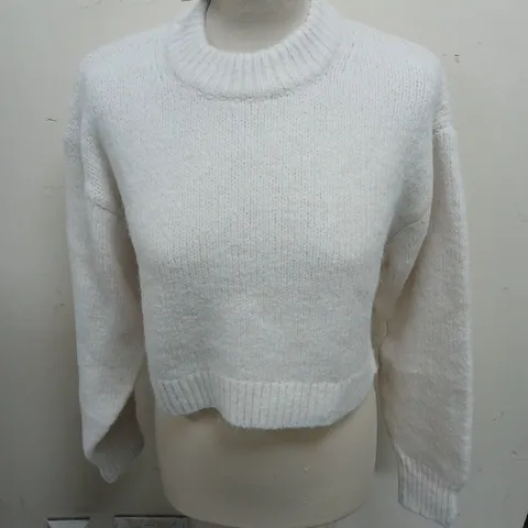H&M WHITE KNIT JUMPER - EUR S