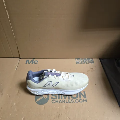 NEW BALANCE FRESH FOAM 520 RUNNING SHOES - BEIGE/PURPLE - UK SIZE 6 
