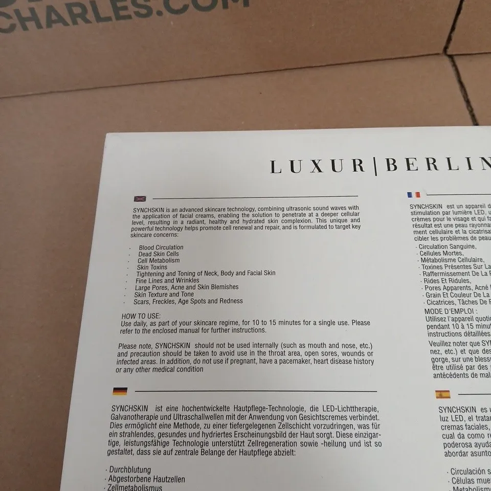 LUXUR BERLIN SYNCH SKIN ULTRASONIC TECHNOLOGY BOXED