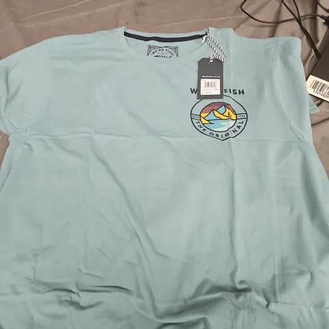 WEIRD FISH LIGHT BLUE T-SHIRT – LOGO PRINT, 3XL