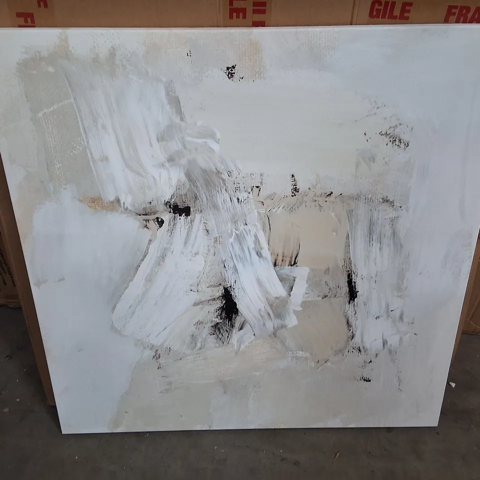 BOXED ABSTRACT FRAMED CANVAS PAINTING 