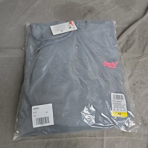 SUPERDRY BLUE SWEATSHIRT – EMBROIDERED LOGO, SIZE M (UK)
