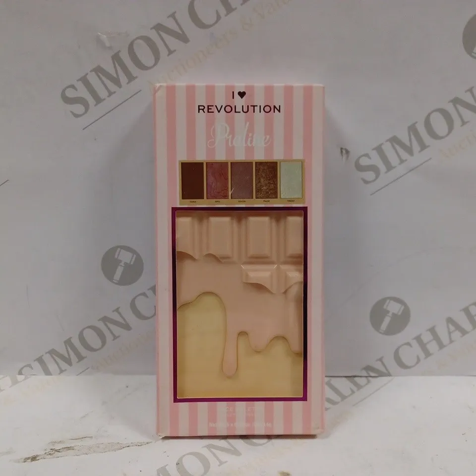 BOX OF APPROX 10 REVOLUTION I HEART MAKEUP PRALINE CHOCOLATE PALETTES