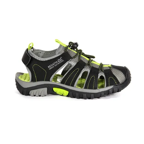 REGATTA WESTSHORE JUNIOR BLACK LIME GREEN SANDALS  SIZE CHILDS 13