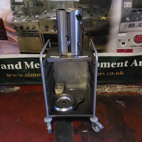 COMMERCIAL STAINLESS STEEL CATERING TROLLEY WITH HOT WATER BOILER DISPENSER