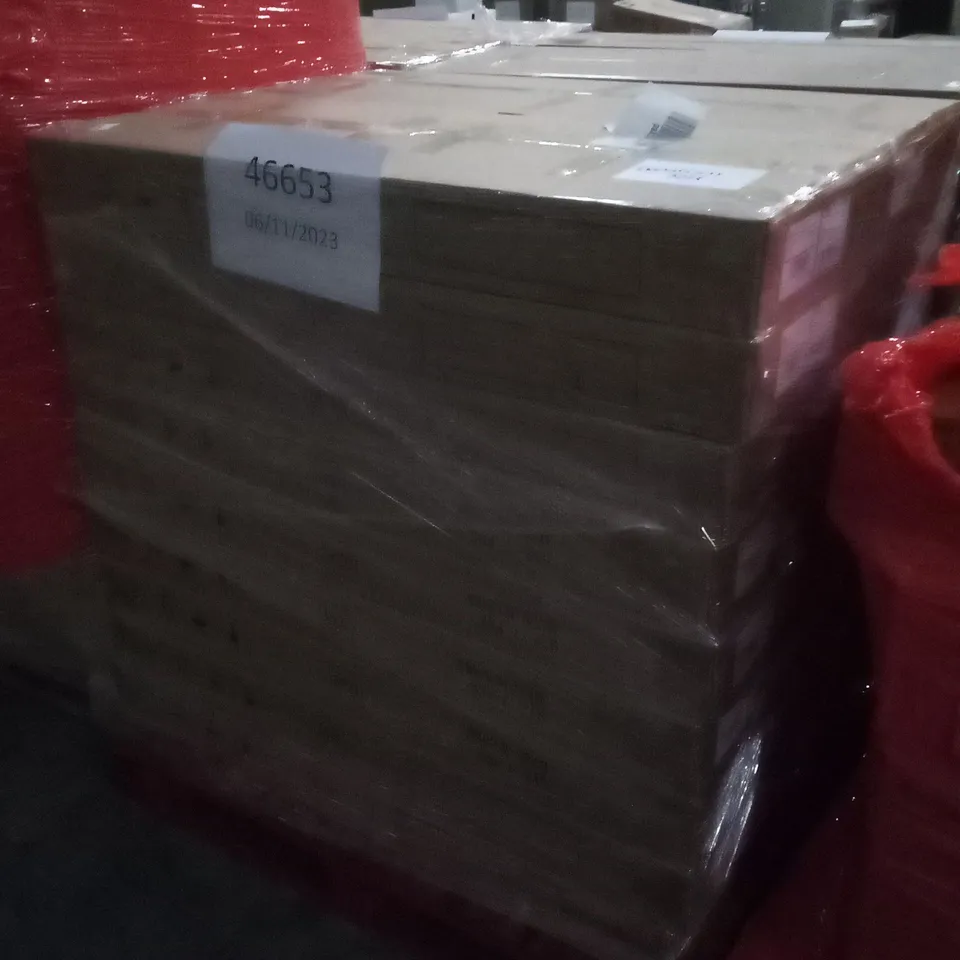 PALLET OF APPROXIMATELY 18 BOXED L-SHAPED COMPUTER DESKS