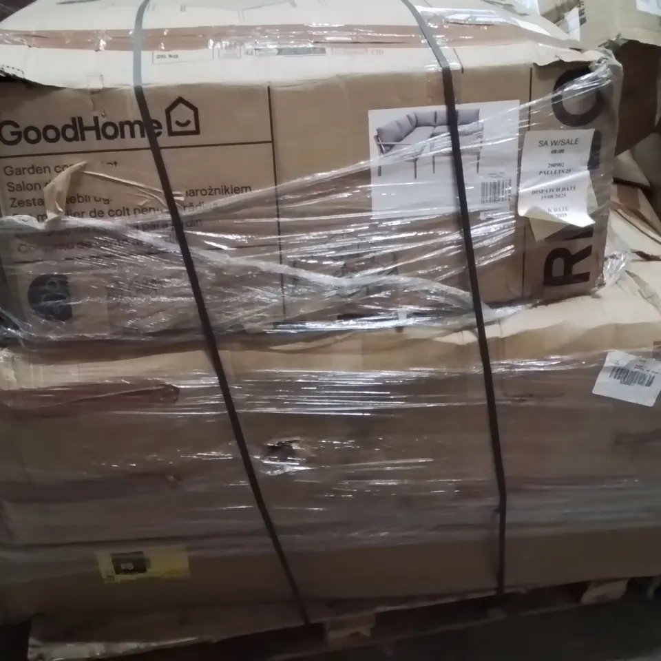 PALLET CONTAINING RATTAN FURNITURE PARTS 