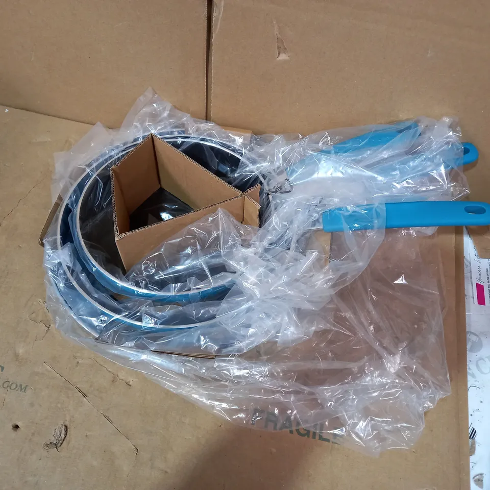 BOXED AMAZON BASICS CERAMIC NON STICK SKILLET SET