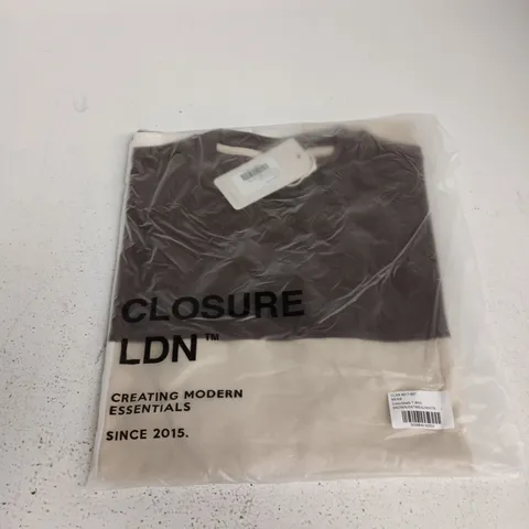 CLOSURE LDN COLOURBLOCK T-SHIRT - MENS - BROWN/OATMEAL/WHITE - SIZE L