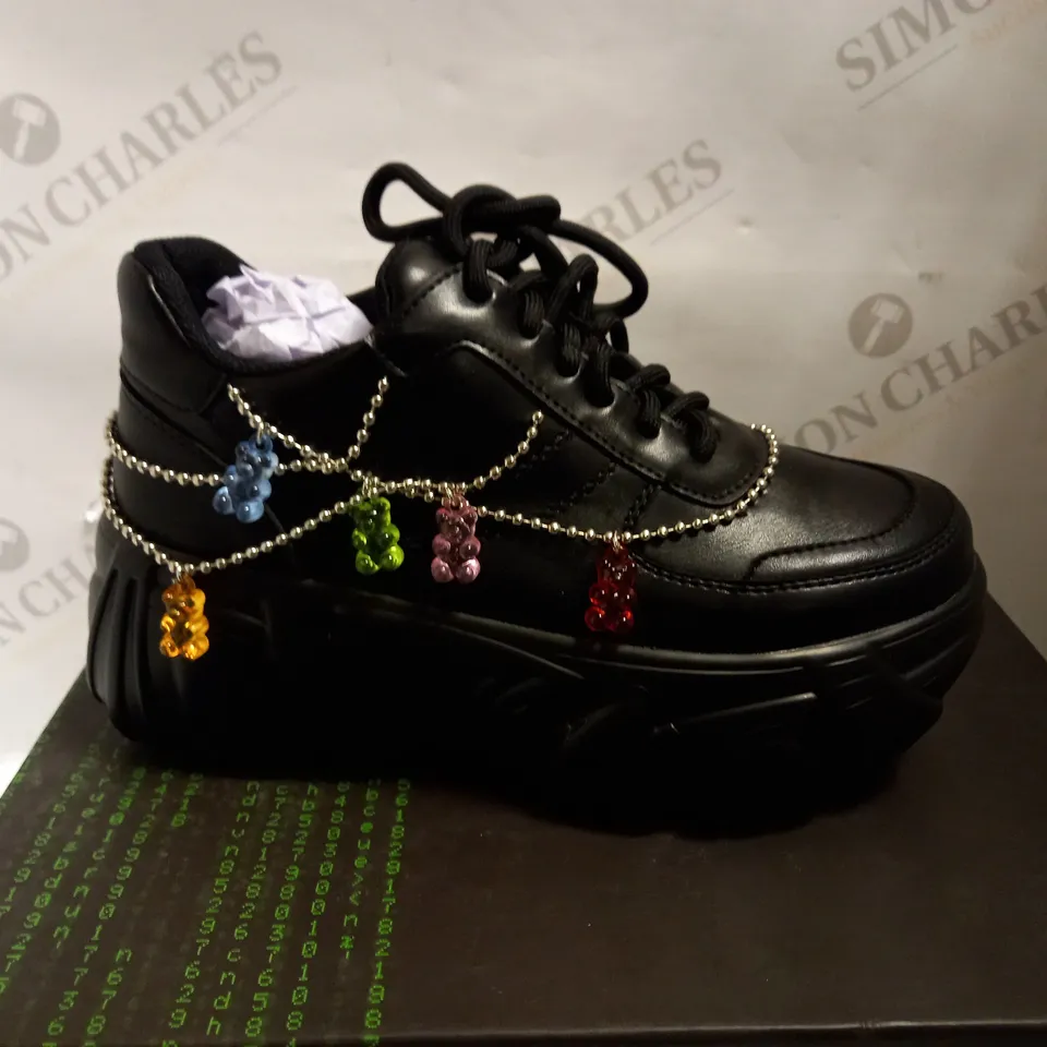KOI VEGAN BLACK JINXYY GUMMY BEAR TRAINERS - SIZE 3