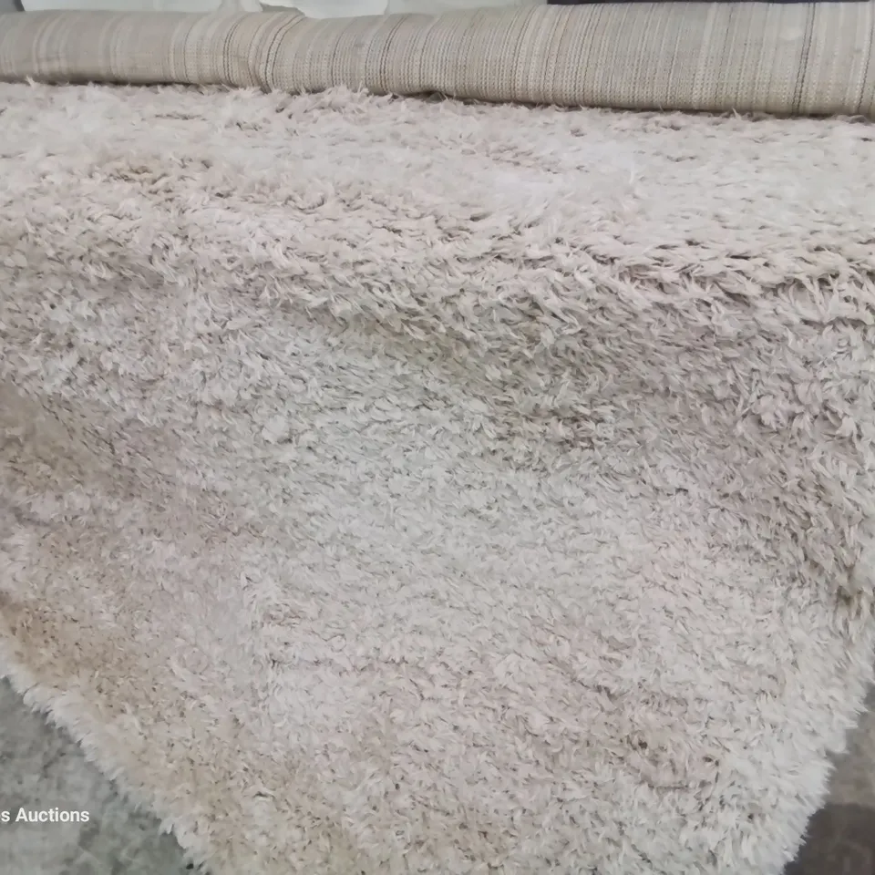 DESIGNER ELLMORE SHAGGY BEIGE RUG - 5'3" X 7'7"