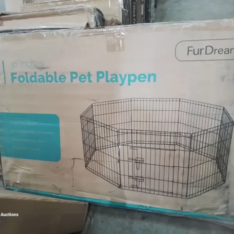 BOXED 36INCH FOLDING METAL DOG CAGE