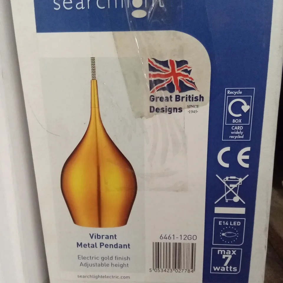 BOXED SEARCHLIGHT VIBRANT METAL PENDANT 