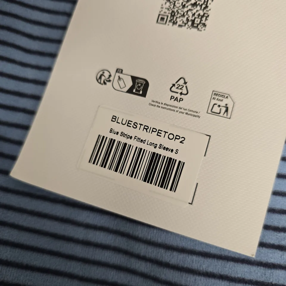 SISTERS AND SEEKERS BLUE STRIPE LONG SLEEVE TOP – UK SIZE S