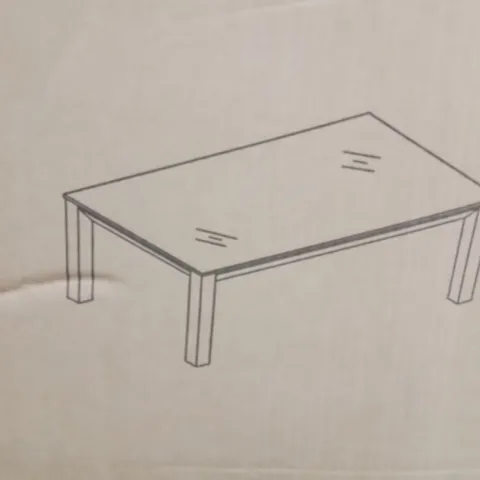 BOXED RECTANGULAR COFFEE TABLE WITH CERAMIC GLASS
