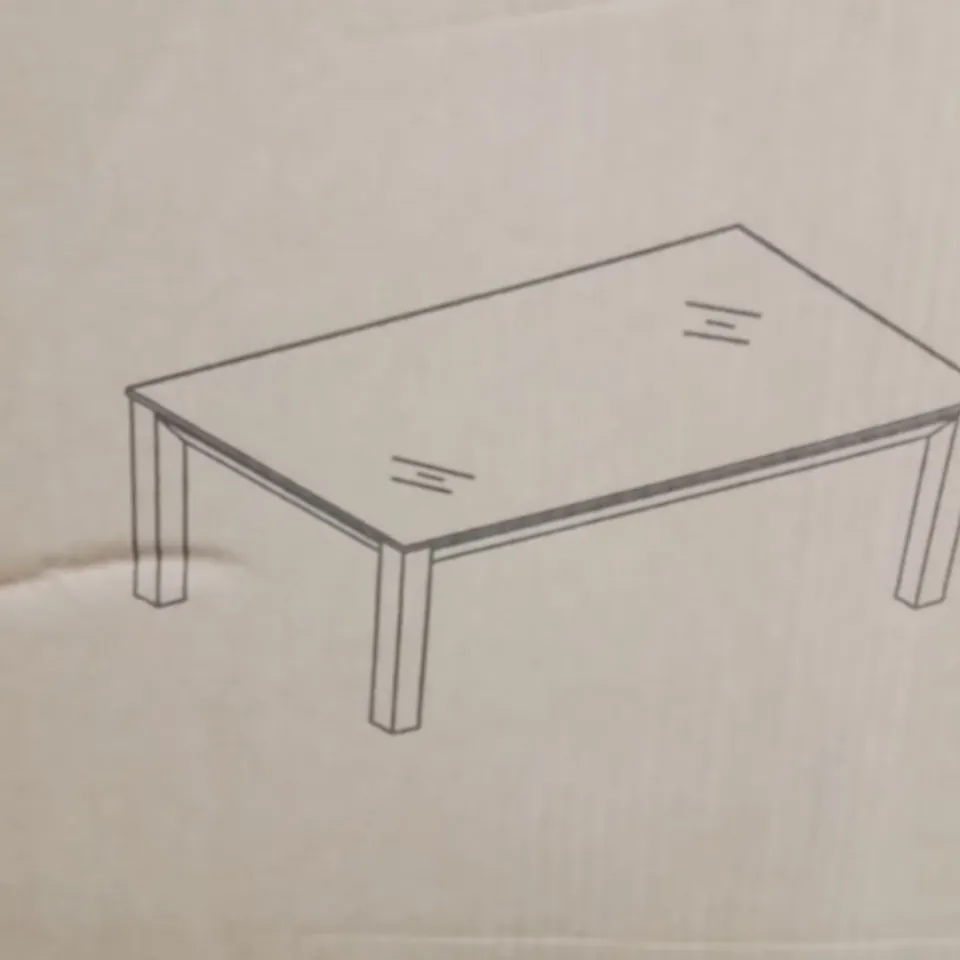 BOXED RECTANGULAR COFFEE TABLE WITH CERAMIC GLASS
