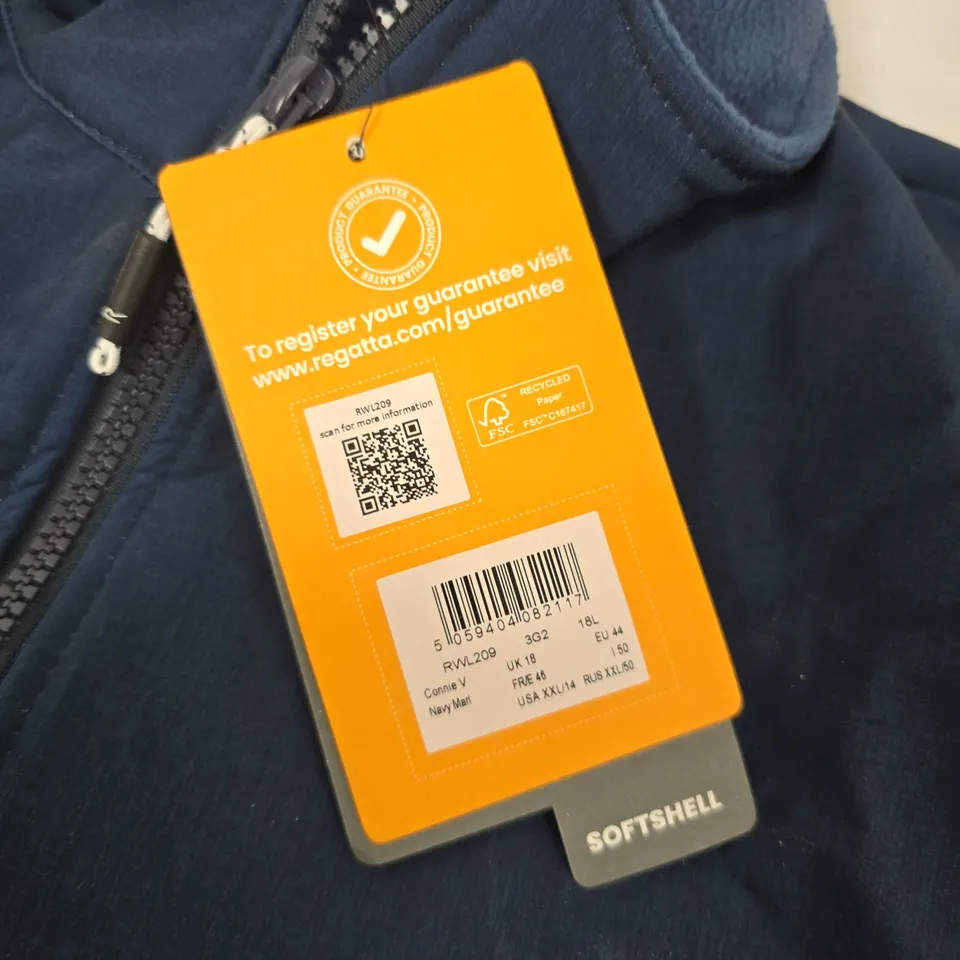 UK 18 REGATTA GREAT OUTDOORS NAVY SOFTSHELL JACKET
