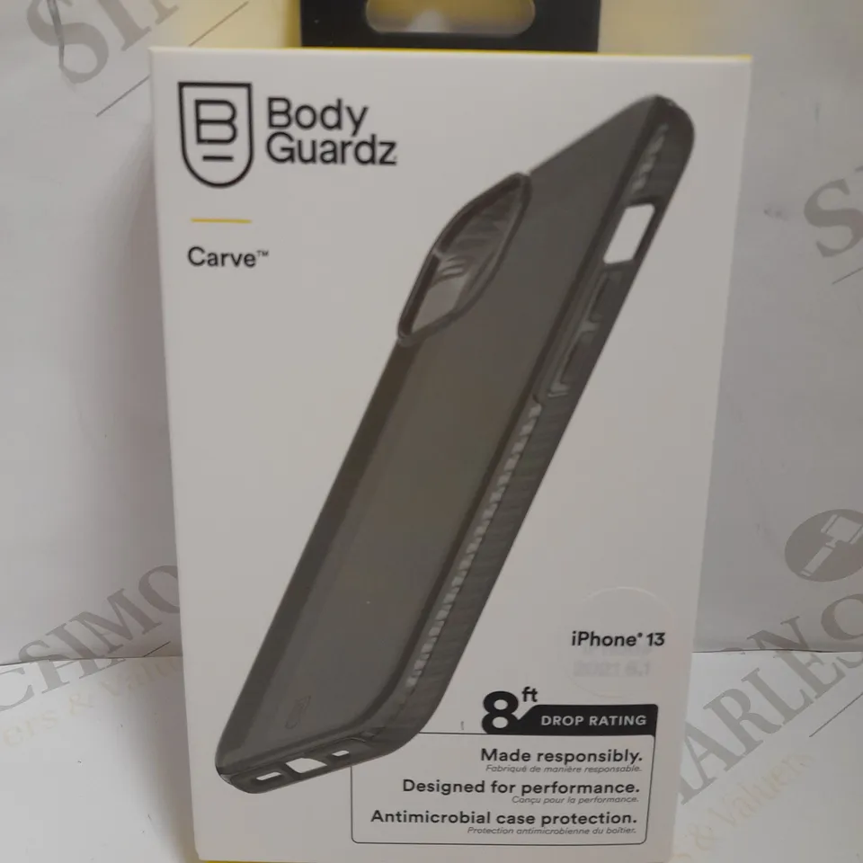 BOX OF APPROX 6 BODY GUARDZ CARVE PROTECTIVE CASES FOR IPHONE 13 - SMOKE
