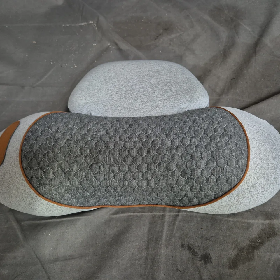 Cosseal massage Pillow – Grey/Charcoal with Brown Leather Patch