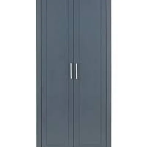 BOXED LANCASTER 2 DOOR WARDROBE - SLATE BLUE (2 BOXES)