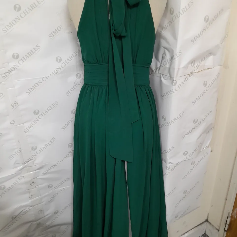 GODDIVA LONDON HALTERNECK MAXI DRESS IN EMERALD GREEN SIZE 8