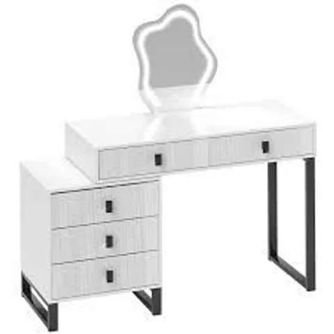 BOXED DRESSING TABLE WITH MIRROR - WHITE (2 BOXES)