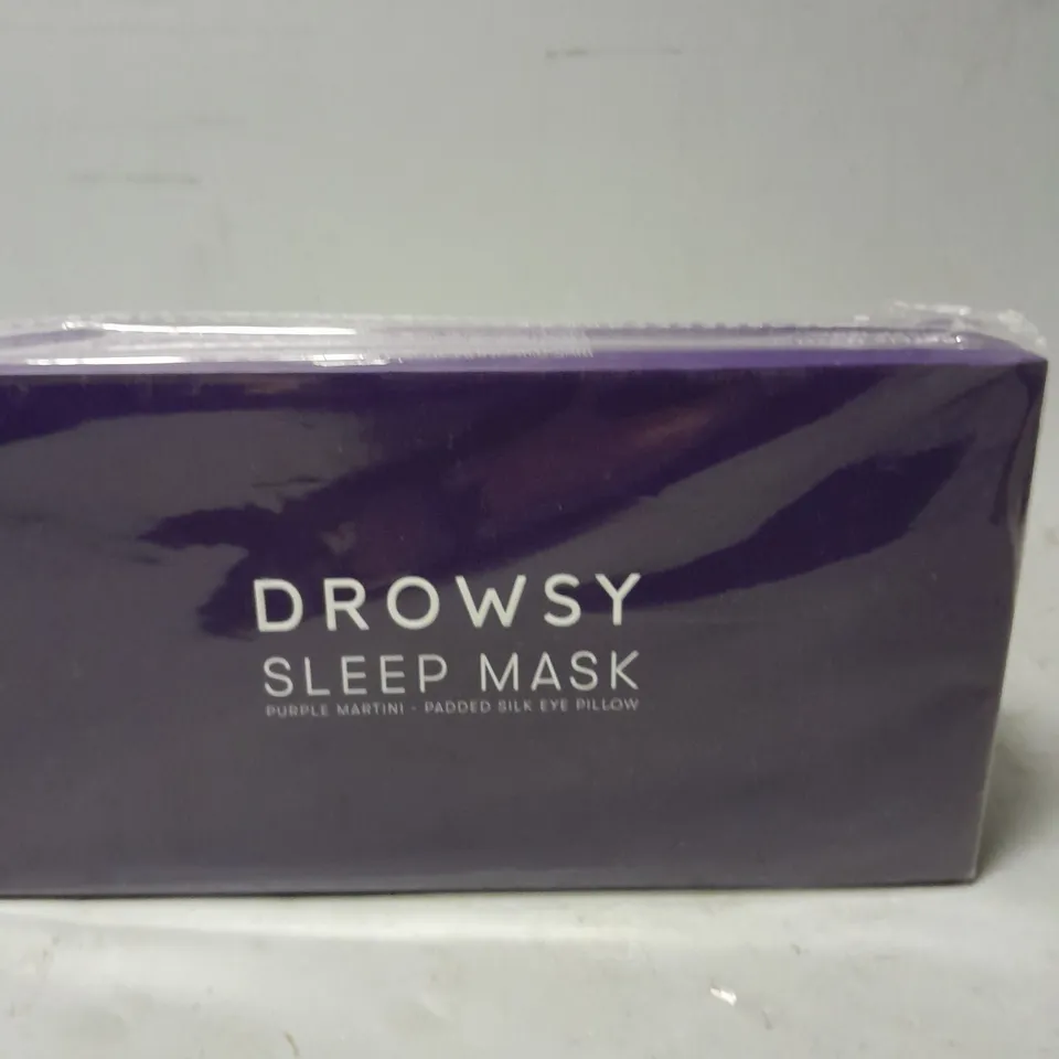 SEALED DROWSY PURPLE MARTINI PADDED SILK EYE PILLOW