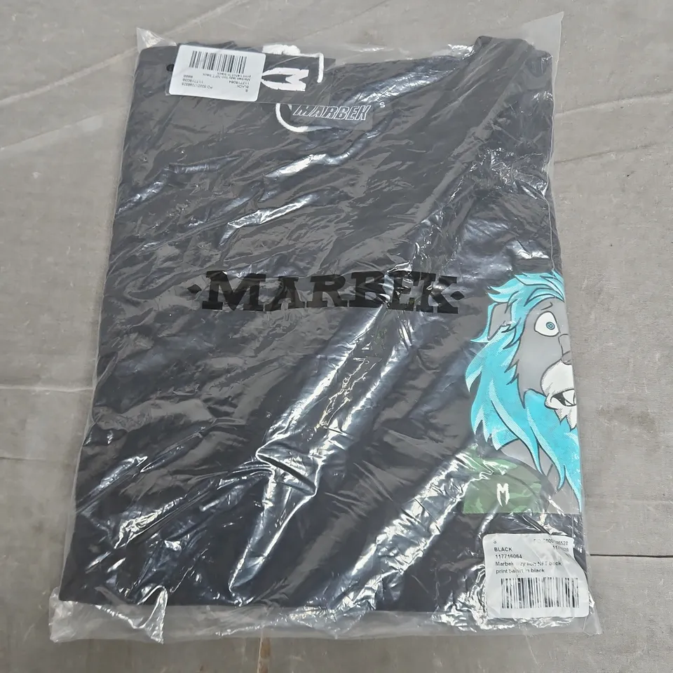 BAGGED MARBEK LION NFT PRINT TEE IN BLACK - SMALL