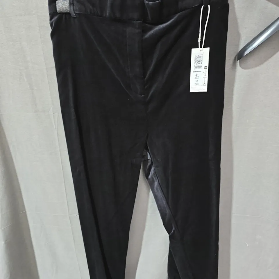 M&S WOMEN'S BLACK TROUSERS – UK 24 LONG LENGTH