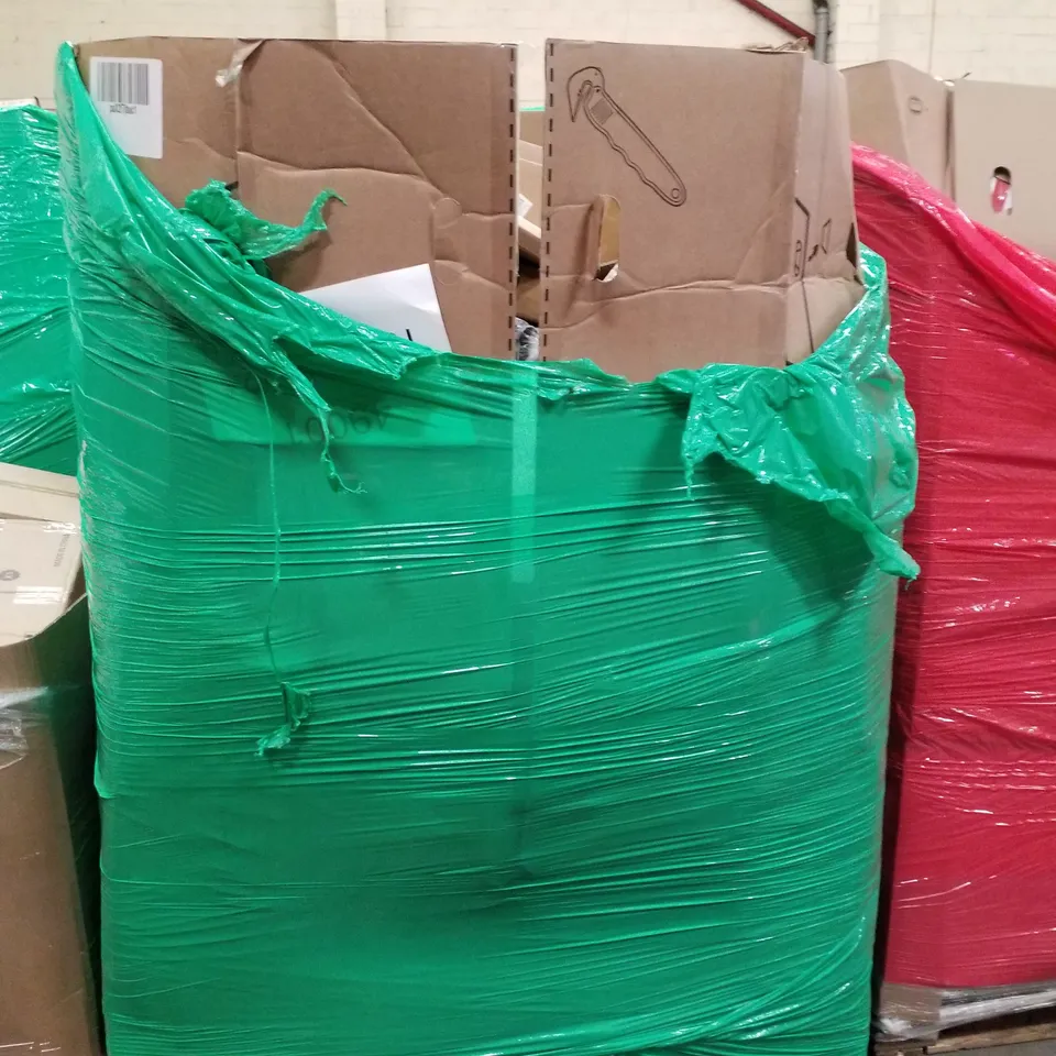 PALLET OF ASSORTED PRODUCTS INCLUDING BED RAIL GUARD, RETRACTABLE SAFETY GATE, FLOOR MAT, WALL ART