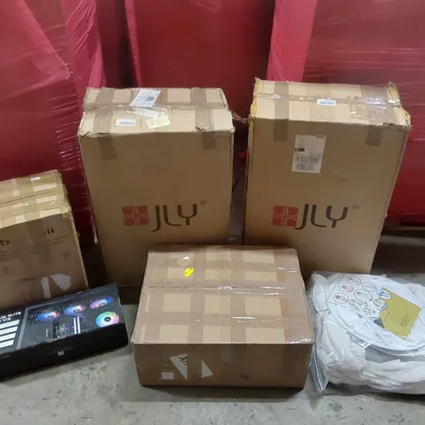 PALLET OF ASSORTED ITEMS INCLUDING: LUGGAGE, PAPER SHREDDER, THERMALRIGHT 360MM PC COOLER, BARBECUE, BEE KEEPER SUIT ECT