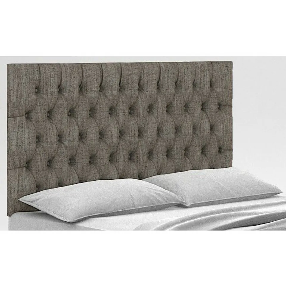 WRAPPED KAREN UPHOLSTERED 6FT SUPERKING HEADBOARD - GREY FABRIC 