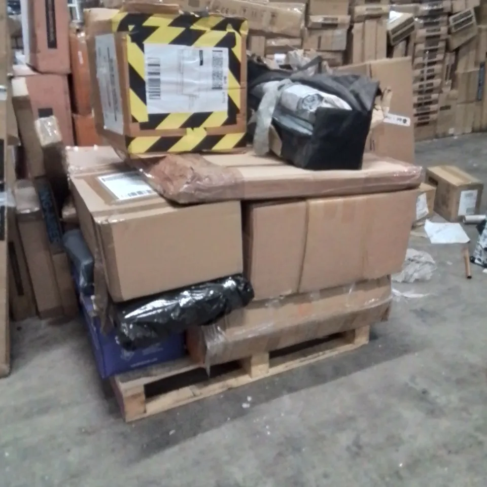 PALLET CONTAINING NEO PRODUCTS AND OTHER ASSORTED HOUSEHOLD GOODS TO INCLUDE;GAMING CHAIR,MIRROR,SACK TRUCK