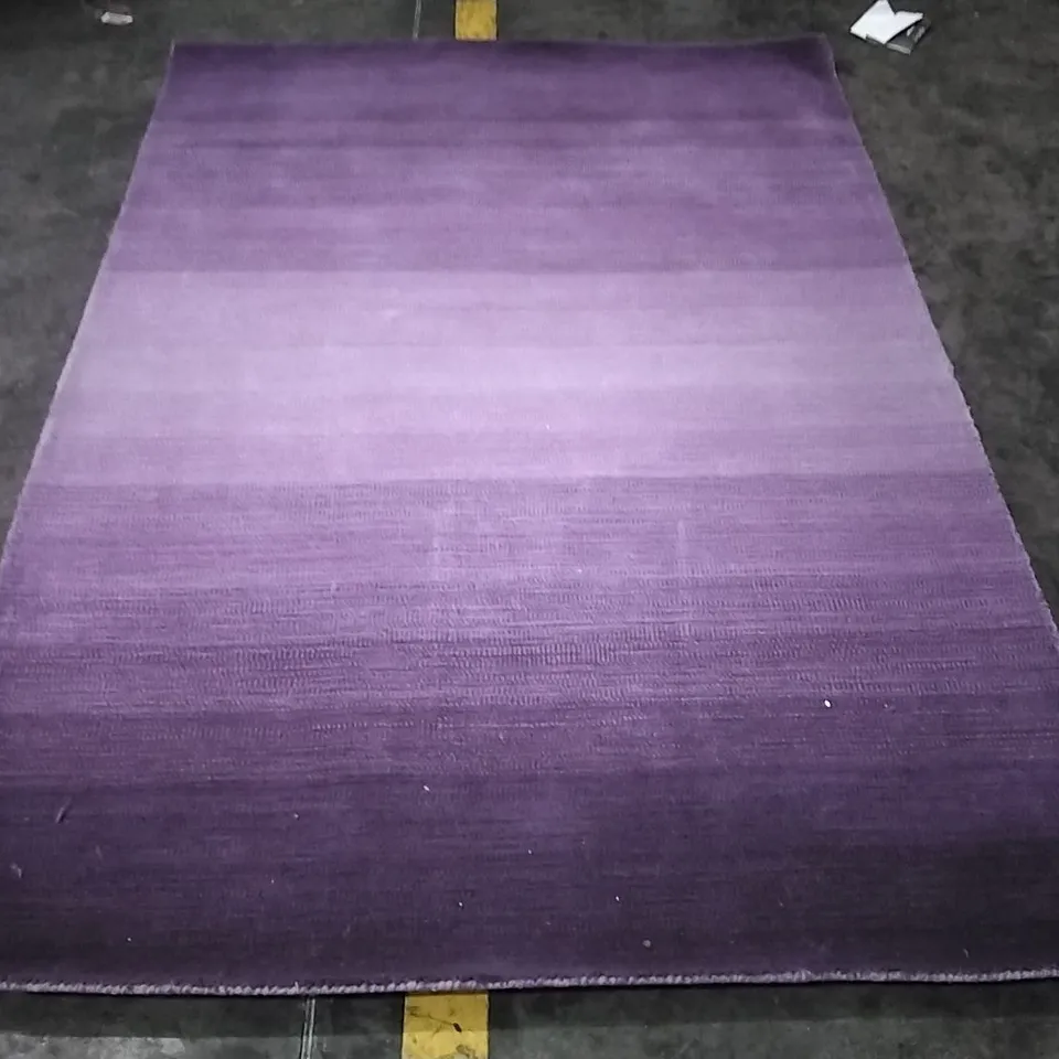 HAND LOOMED WOOL PURPLE RUG APPROXIMATELY 160X230CM