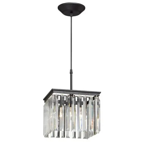 BOXED VITALUCE 1-LIGHT CRYSTAL CEILING PENDANT LIGHT, BLACK