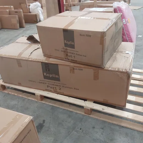 BOXED KEPLIN GREY CORNER RATTAN SET (2 BOXES)