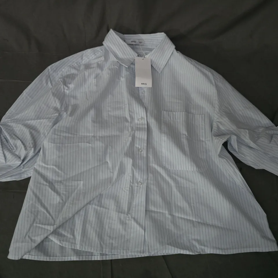 MNG STRIPED SHIRT IN LIGHT BLUE SIZE UK 10