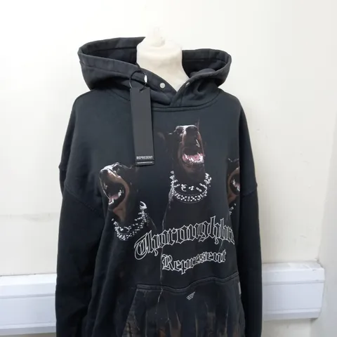 REPRESENT THOROUGHBREED HOODIE SIZE L 