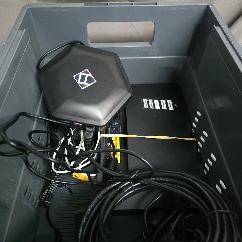 X 3 UNBRANDED 4-PORT HOME NETWORKING ROUTER WITH POWER ADAPTER & CABLES.