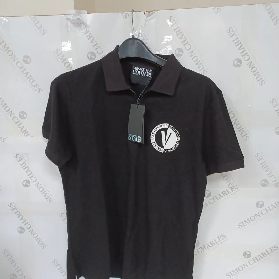 VERSACE JEANS COUTURE POLO TOP BLACK LARGE