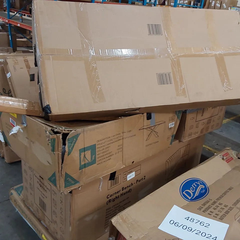 PALLET OF ASSORTED FURNITURE PARTS/CONSUMER PRODUCTS 