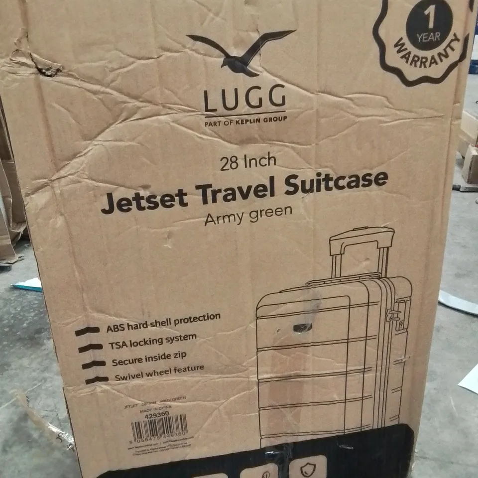 BOXED LUGG 28 JETSET TRAVEL SUITCASE ARMY GREEN 