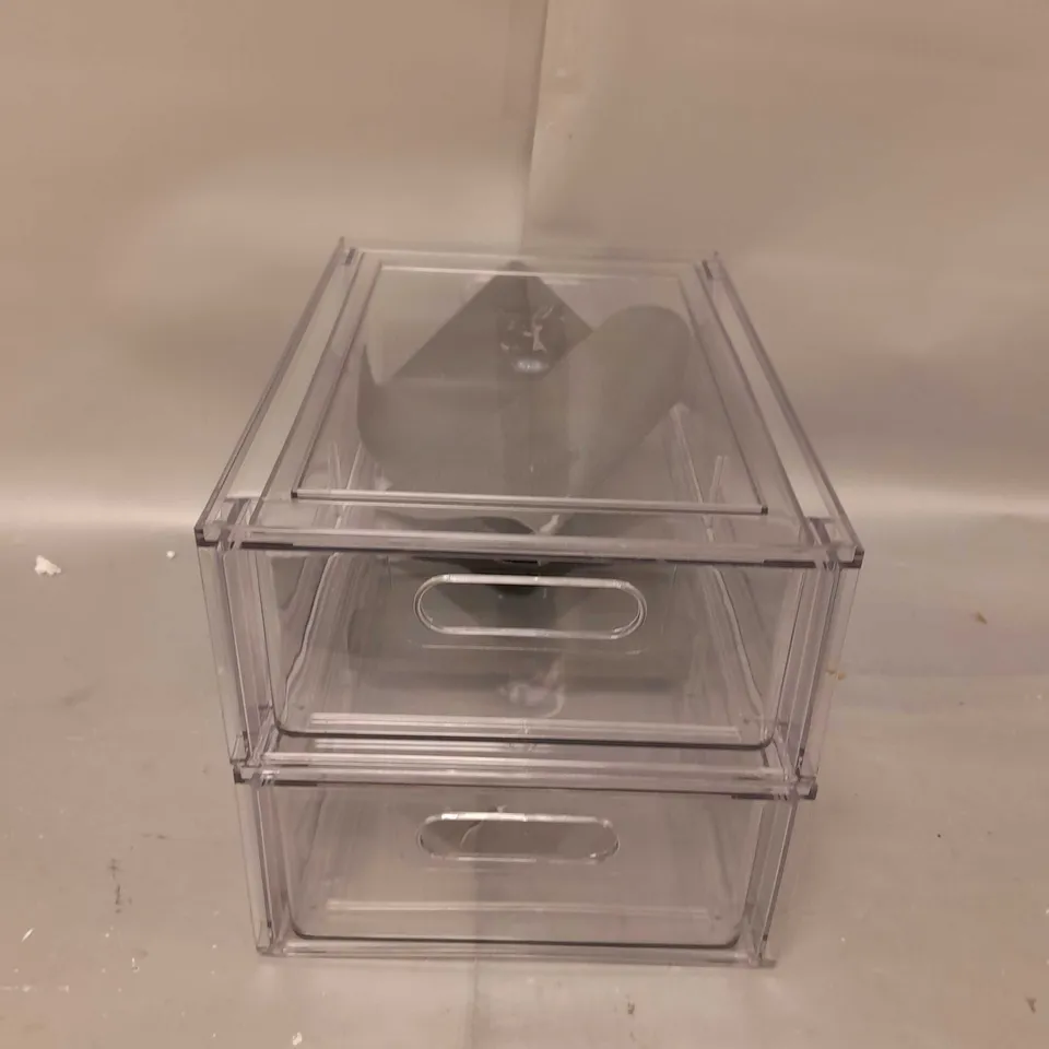 COOKS ESSENTIAL SET OF 2 STACKABLE STORAGE BOXES WITH REMOVABLE DIVIDERS