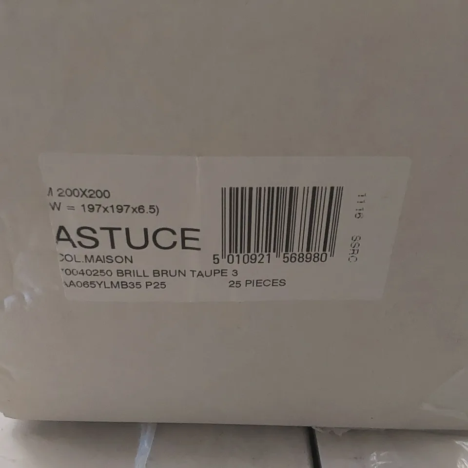 PALLET TO CONTAIN APPROX 96 X CARTONS OF JOHNSON ASTUCE COL.MAISON BRUN TAUPE WALL TILES - 25 TILES PER CARTON // SIZE: 197 X 197 X 6.5mm